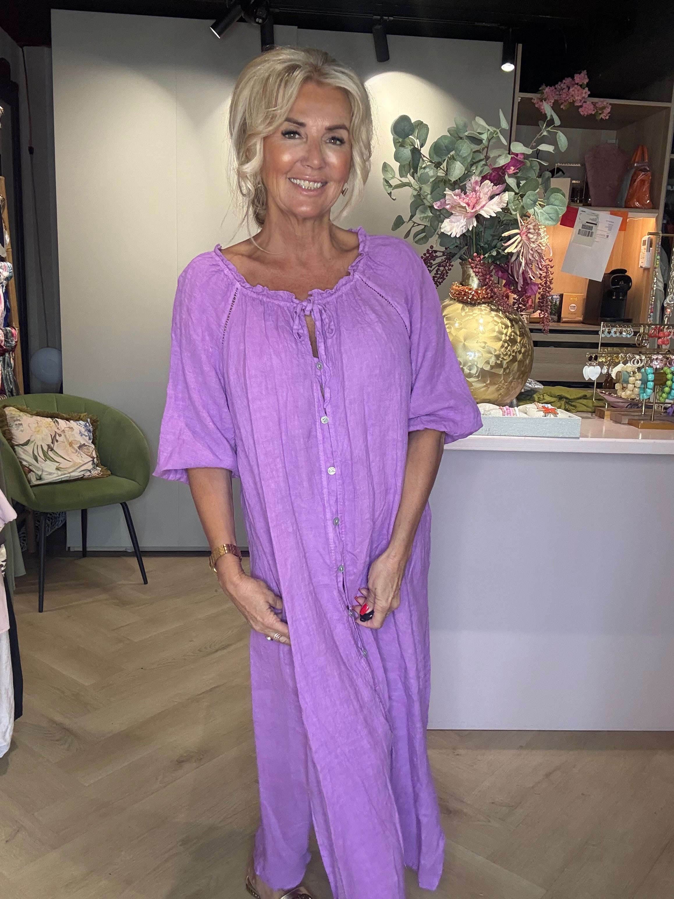 Malany Lilla Linen Dress